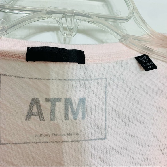 ATM Oversized V-neck short sleeve T-shirt burn out cotton woman’s xs tee - Picture 4 of 8